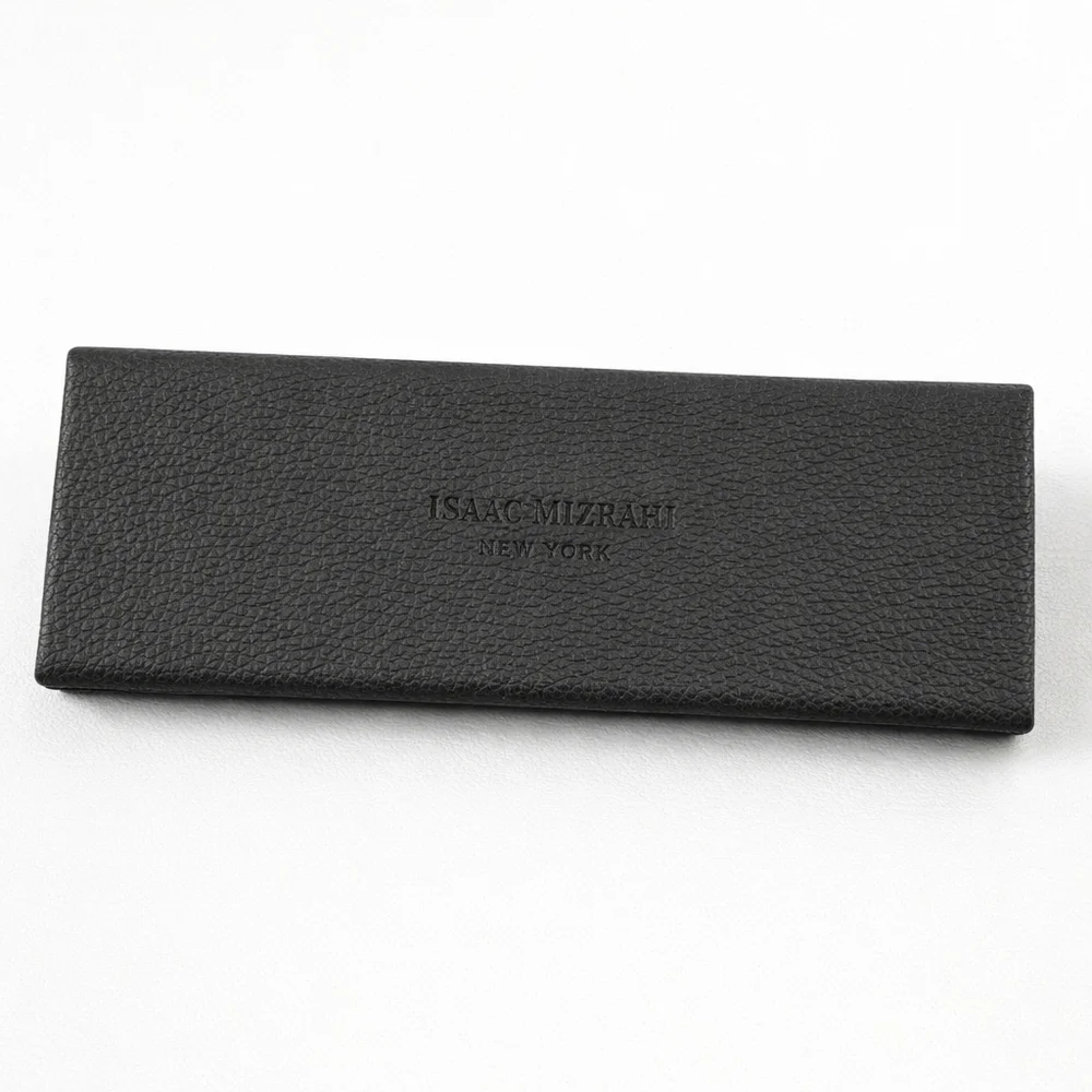 Isaac Mizrahi Black Leather Glasses Case